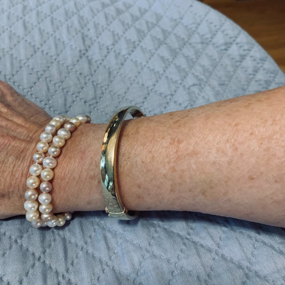 14K Double Strand Cultured Pearl Bracelet - 7"